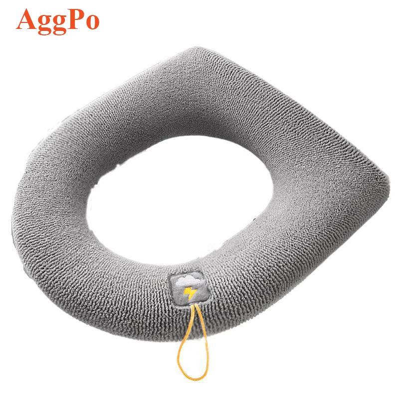 Universal toilet seat cushion four seasons thickened toilet cover knitted washable household toilet ferrule multicolor