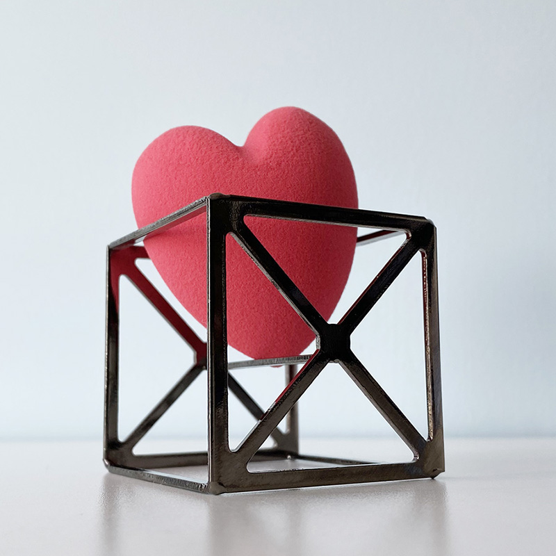 Pinkz cube shape Rose Gold Beauty Sponge Blender holder metal spiral makeup sponge holder makeup sponge