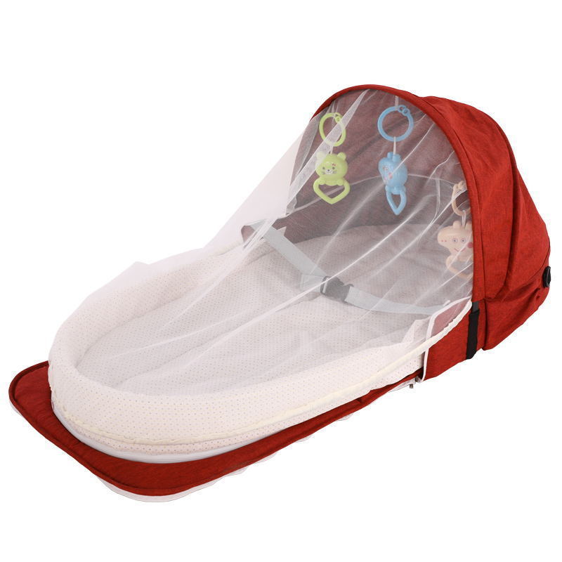Foldable Newborn Lounger Crib Ultra Soft Cotton Baby Lounger Baby Nest Bed