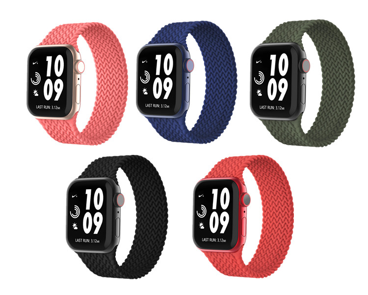 Adjustable 42mm 44mm silicone solo loop quick release iwatch band apple watch series 3 4 5 6 strap