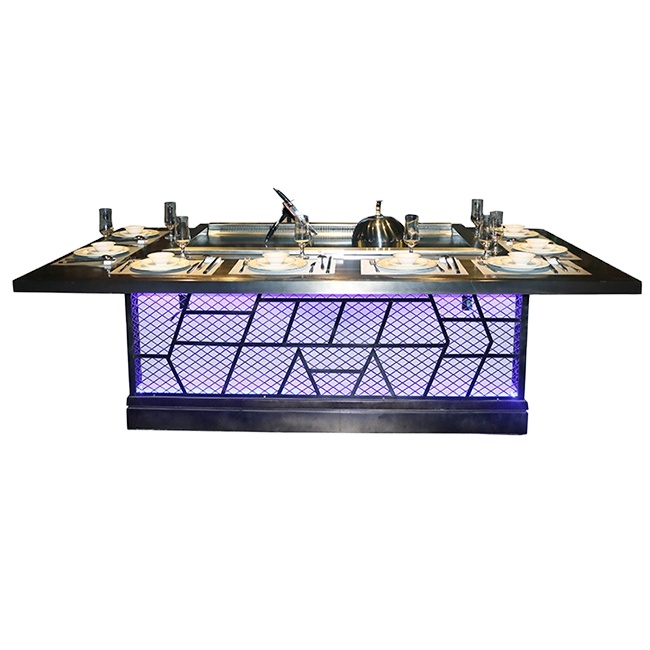 Коммерческий бездымный гриль Teppanyaki на газовом топливе, стол для ресторанов, отелей, оборудование для кейтеринга