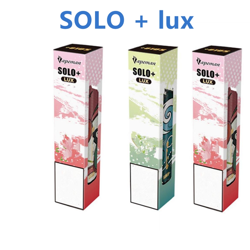 vapeman Solo Plus lux 800PUF packaging 10 colors boxes wholesale for OEM vape king maxx xxl max puffxxl gunpod