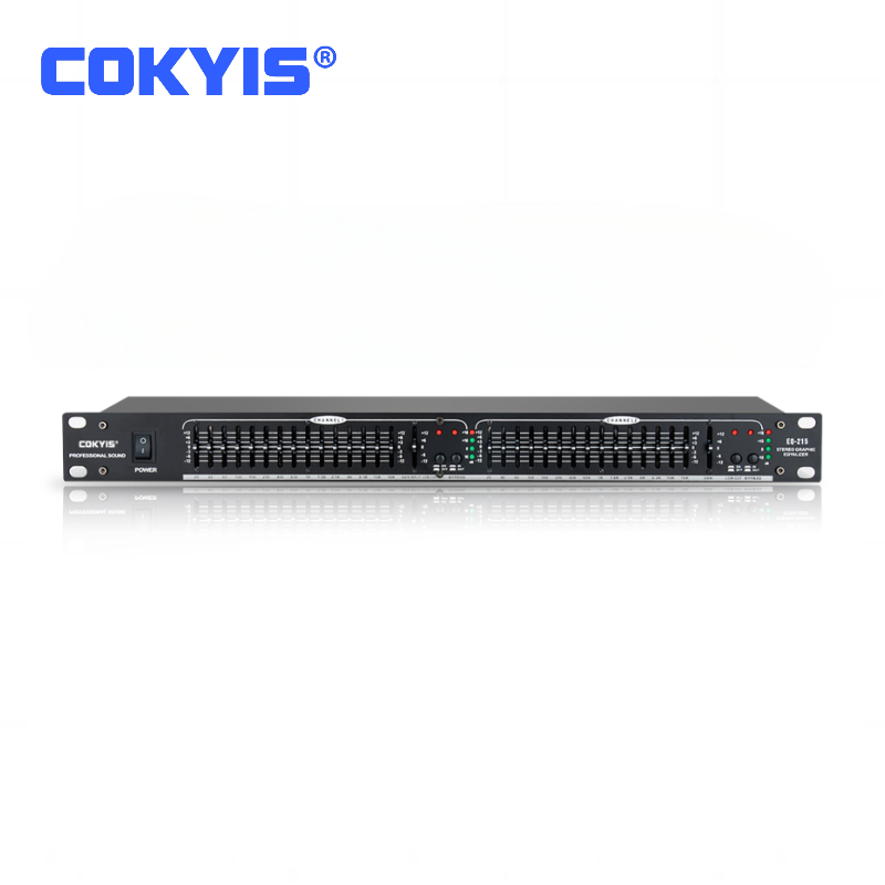 EQ-215 Professional Audio Equalizer 2 Channel 15 Band Balanced Noise Reduction Effect Equalizer Stage Studio DJ Sound Equipment