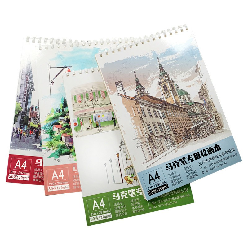 Custom Logo Multicolor Sketch Book Marker Pens Durable Practical Hardcover Sketchbook for Drawing