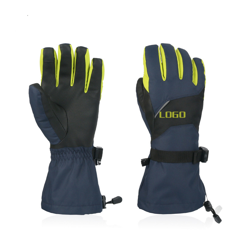 manufacturer touch screen winter warm waterproof leather ski gloves custom logo long mittens gloves