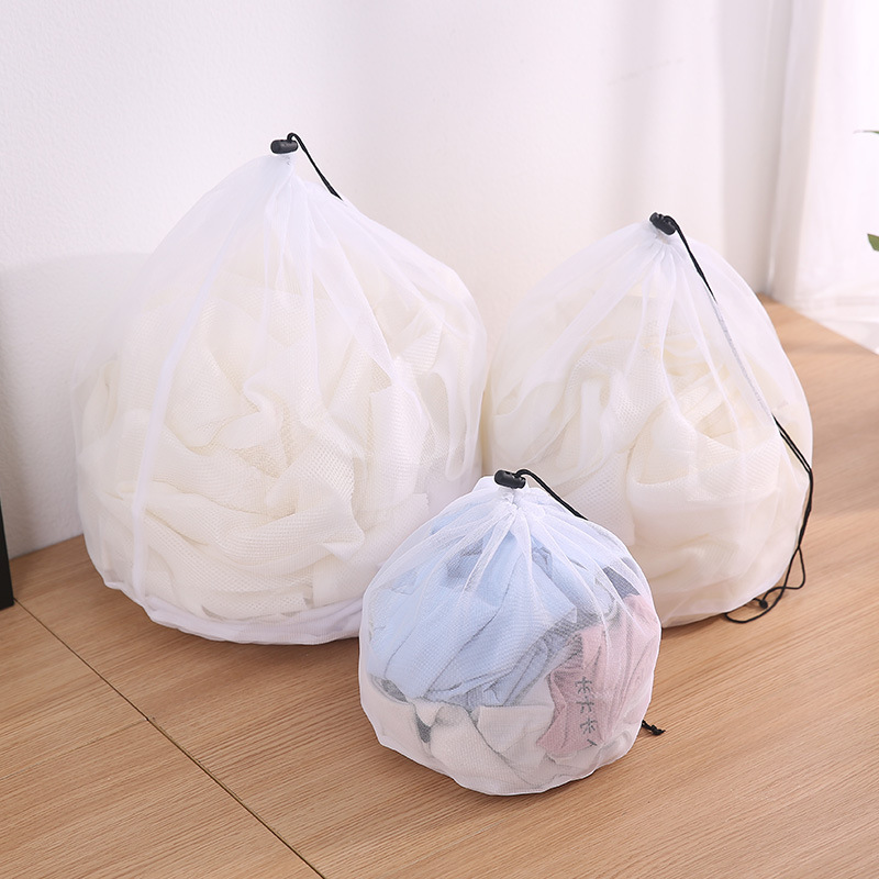 Drawstring Mesh Laundry Bag Washing Net Bag For Underwear Sock Washing Machines Pouch Clothes Bra Bags Organizer For Clothes