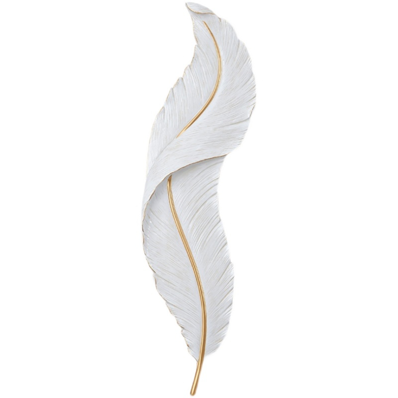 Modern Fashion White Feather Wall Lamp Led Lighting Resin Wall Light Sconce For Living Room And Bedroom