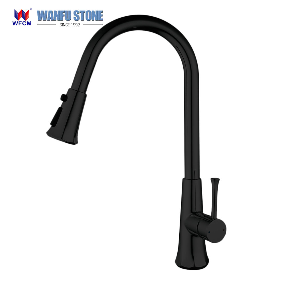 Golden color faucet, pull out spray kitchen faucet, Stainless steel kitchen faucets,