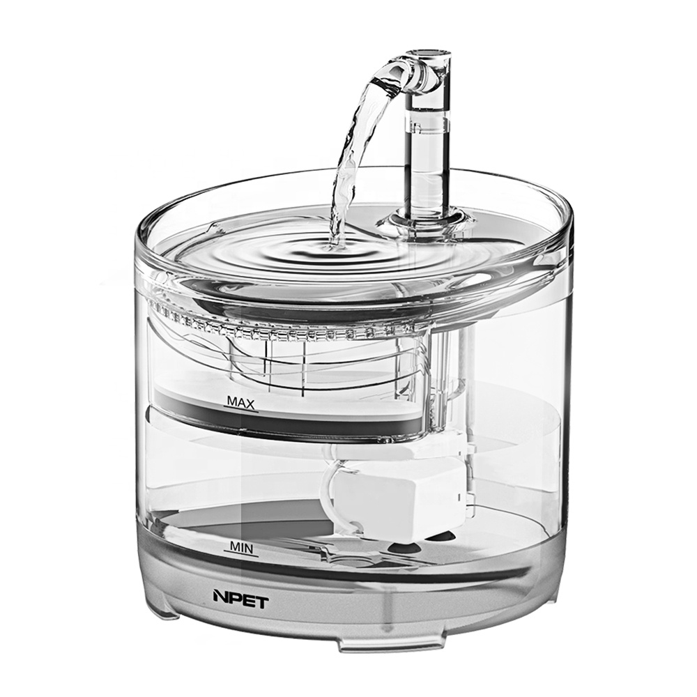 NPET WF050 фонтан для кошек с сенсорным управлением, дозатор воды для собак, 50 унций/1,5 л, супер тихий автоматический питьевой фонтан для домашних животных