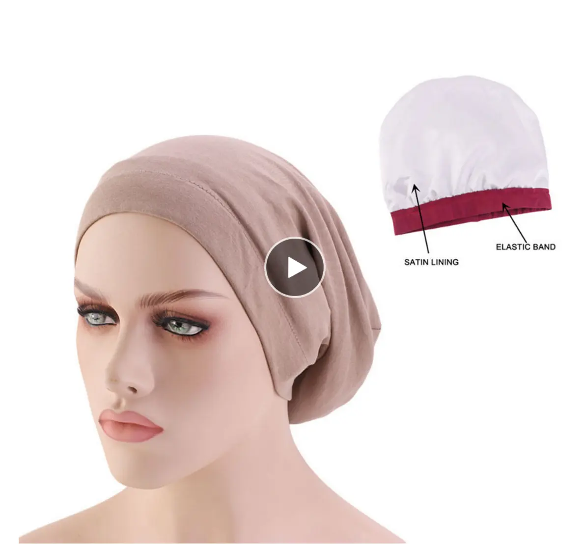 Women satin lining chemo elastic band night sleep Cancer Chemotherapy Chemo Beanies Headwear Hair Accessories
