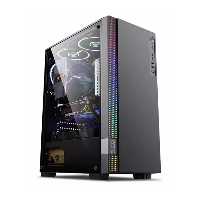 0.5mm SPCC black coating ATX/M-ATX/ITX gaming computer case with USB1.0*2+HD AUDIO USB3.0*1 Chassis size 330*200*445mm