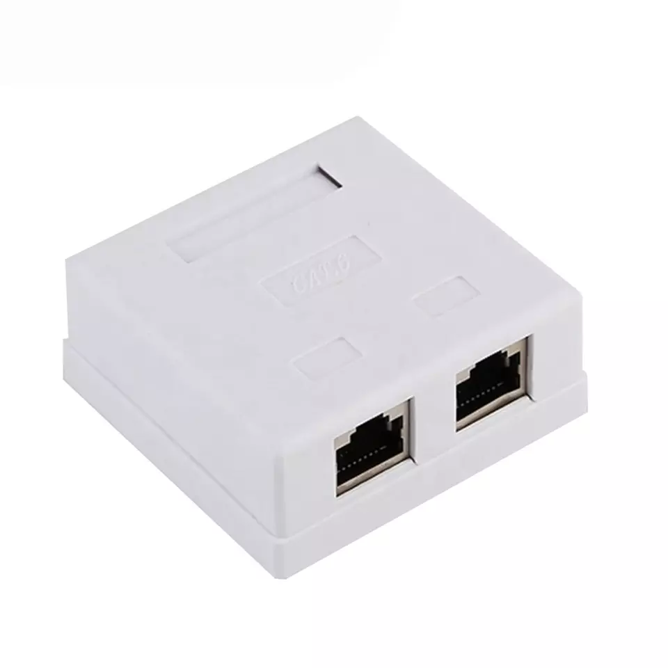 2 порта распределительная коробка RJ45 CAT5E Cat6 UTP, FTP STP поверхностного монтажа Keystone Jack