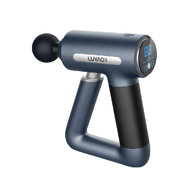 LUYAO 16.8V li-ion cordless deep tissue vibration muscle cordless massage gun with touch screen