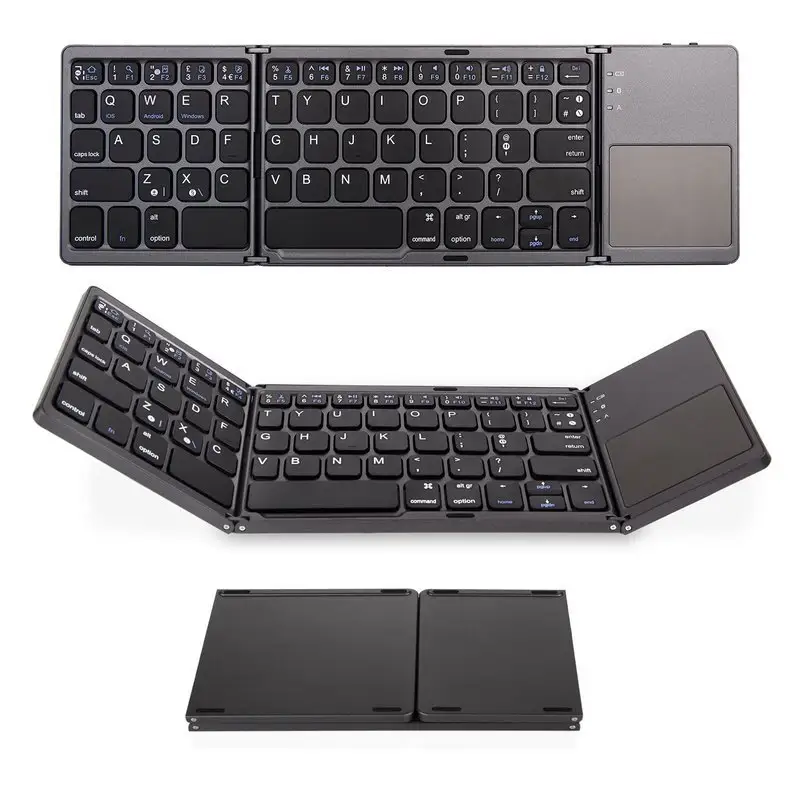 Mini Fold Touch gaming Keyboard Wireless Blue tooth-compatible Keyboard With Touchpad For Laptop Tablet Pc ipad Android ios