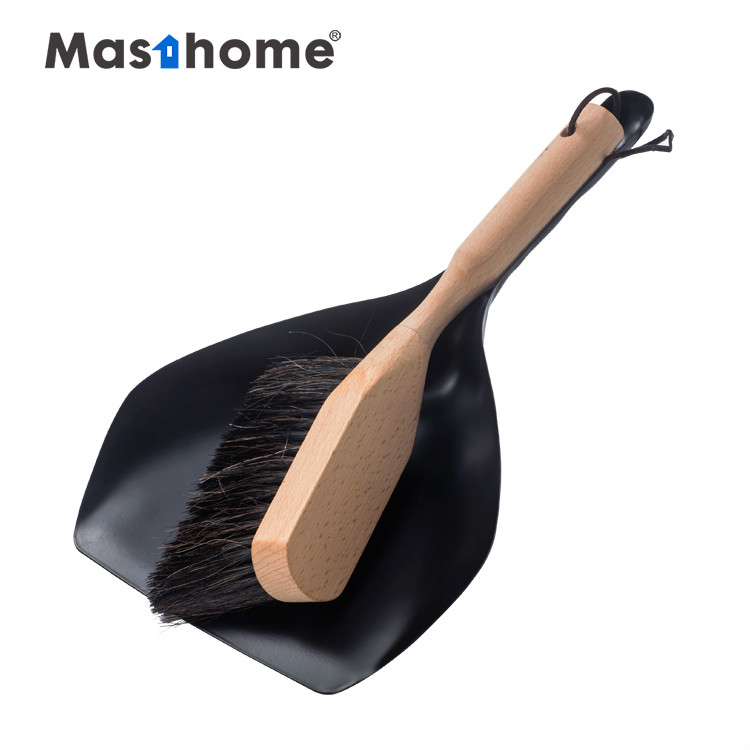 Набор металлических пылесборников Masthome с короткой ручкой и деревянной ручкой
