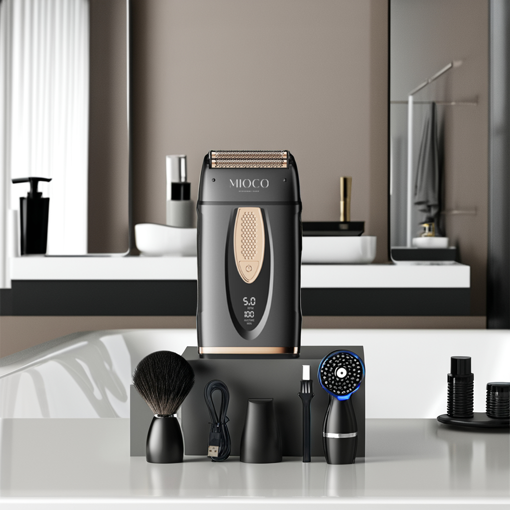 RS2119 MIOCO Professional Foil Shaver with Titanium Coating Blade Zero Shaver for Face and Body Use for Barber or Home Use