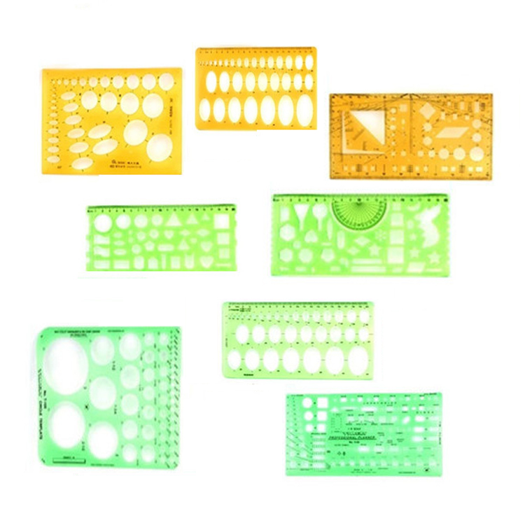 Plastic template ruler for Architect/professional acrylic stencil ruler for school student