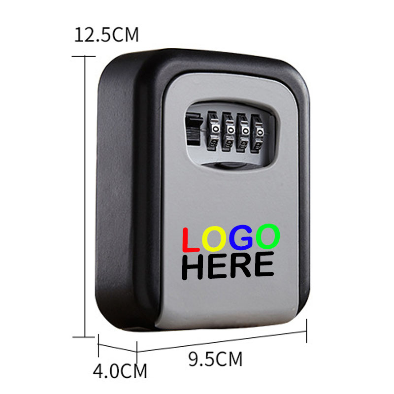 Large Capacity Alluminium Alloy Made Wall Mount Key Lock Box with 4-Digit Combination for Indoors or Outdoors