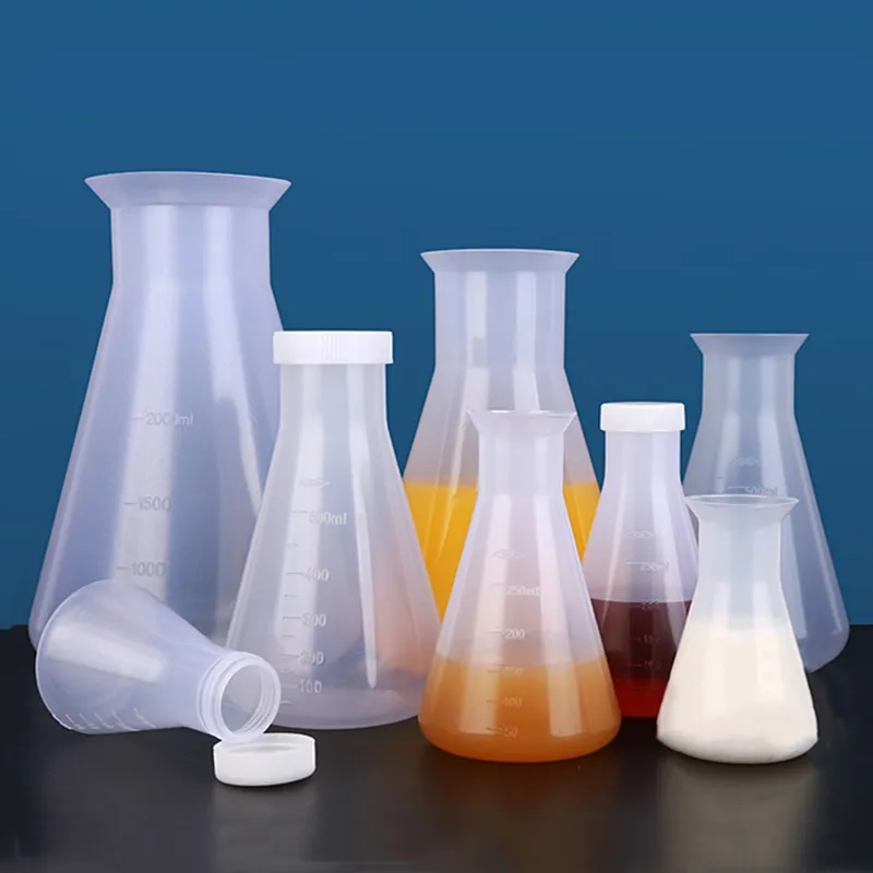 50ml 100ml 250ml 500ml 1000ml Plastic Pp Narrow Neck Graduated Erlenmeyer Flask