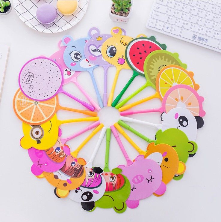 Fan shaped ball pen kawaii design ball point pens for promotional gifts