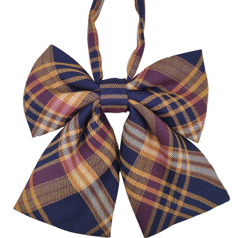 2021 Hot Selling Wholesale Girls School Uniform Cotton Collar Floral Plaid Bow Tie For Kids
