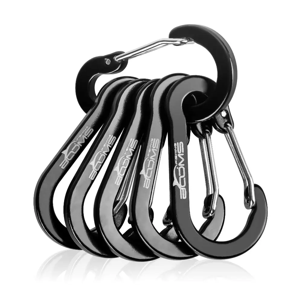 Hot Sell  Steel Small Carabiner Clip  Outdoor Camping Multi Tool Fishing Accessories Hook Keychain Carabiner Clip