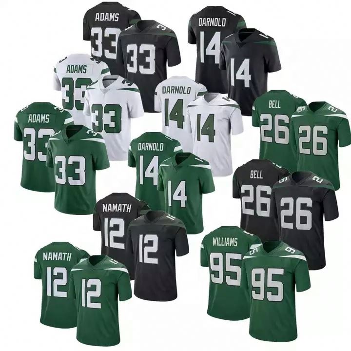 Новый сезон, Нью-Йорк, 2 Уилсон 8 Мор, 26 Savage 10 Love 28 Dillon 33 Jones Jets, сшитая футбольная майка NFLL