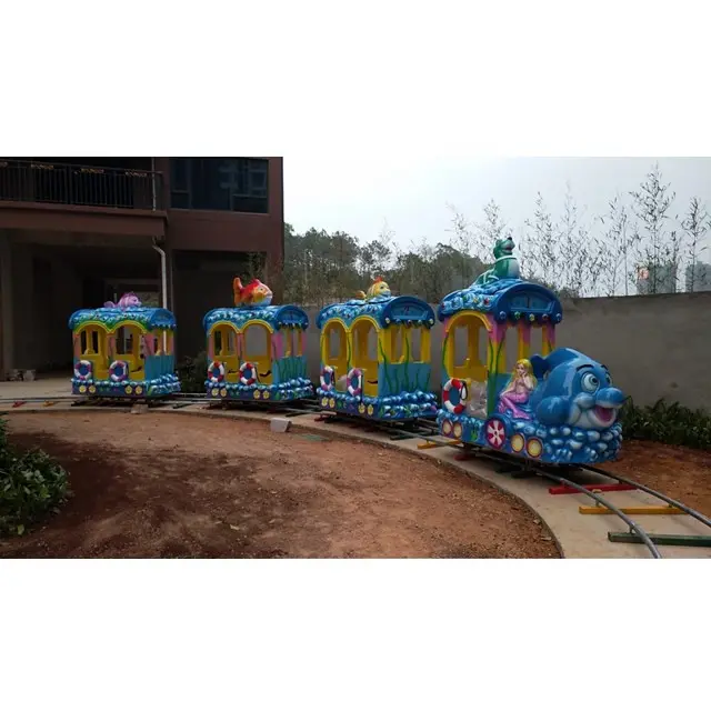 New + train amusement park  ocean world theme train track ride electric trains for sale QX-18132A
