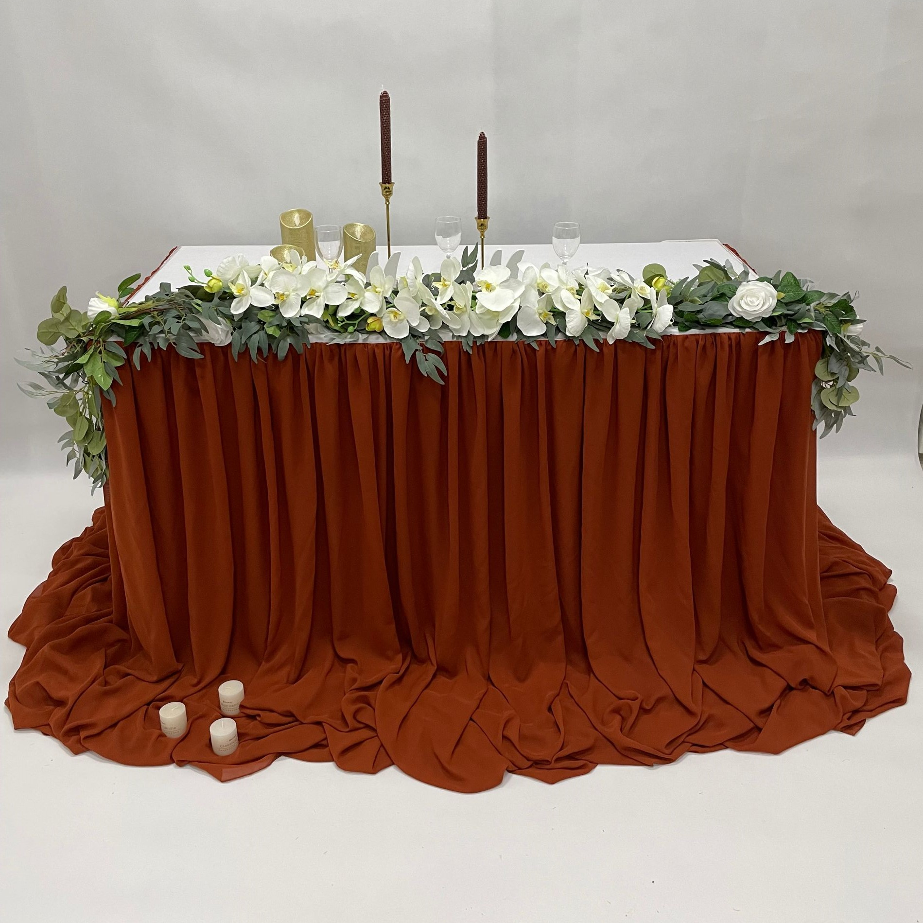 TC091 hawaiian table skirt curly willow table skirt for wedding