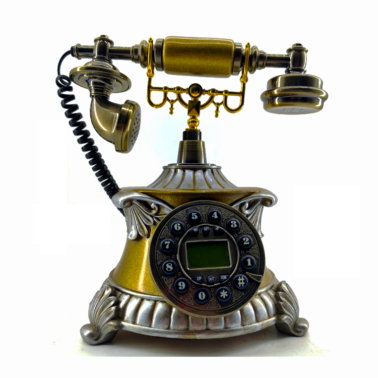 Hot Selling Household Plastic Resin Digital Buttons Antique Metal Old Fashioned Landline Speaker Telephone
