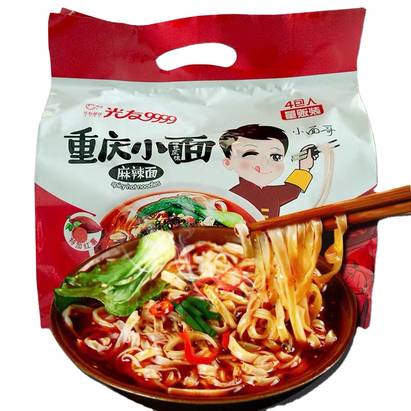 Family Packaging (105g*4bags) Low Fat Popular Hot And Sour Non Fried Potato Chongqing Spicy Instant Noodles