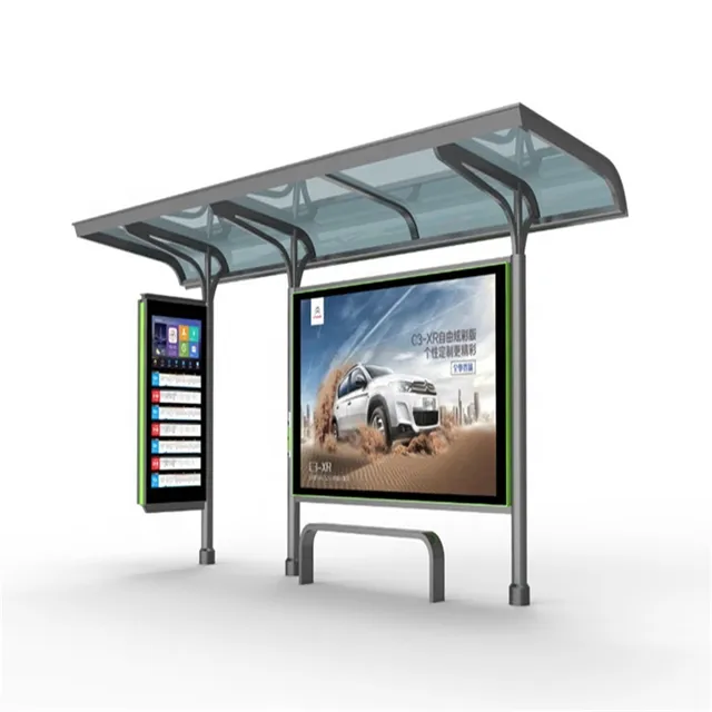 2021new Arrival Bus Stop Station Waiting Shed With Bench