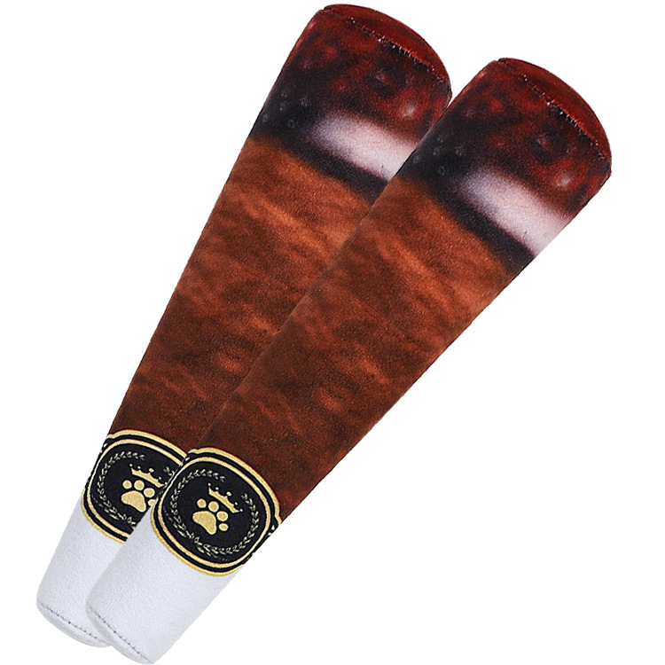 Funny Cool Dog Toy Cute Squeaky Birthday Gifts Cigarette Doggy Doobie Plush Pet Toy for Puppy Medium Large