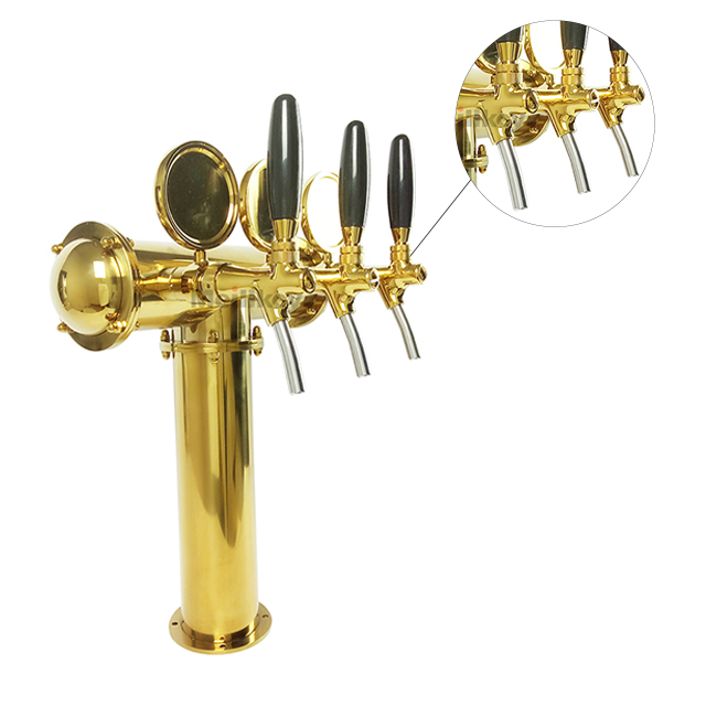 Factory Stainless Steel Beer Column 2/3/4/5/6/7 Tap T Shape Beer Tower In Drink Dispenser
