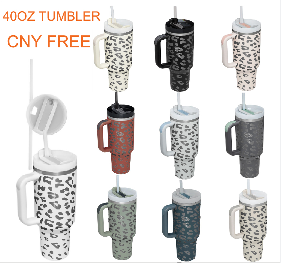40oz Custom 2.0 Vacuum Insulated Stainless Steel Wide Tumbler Rubber Paint Adventure Quencher Travel Stanleys Tumbler