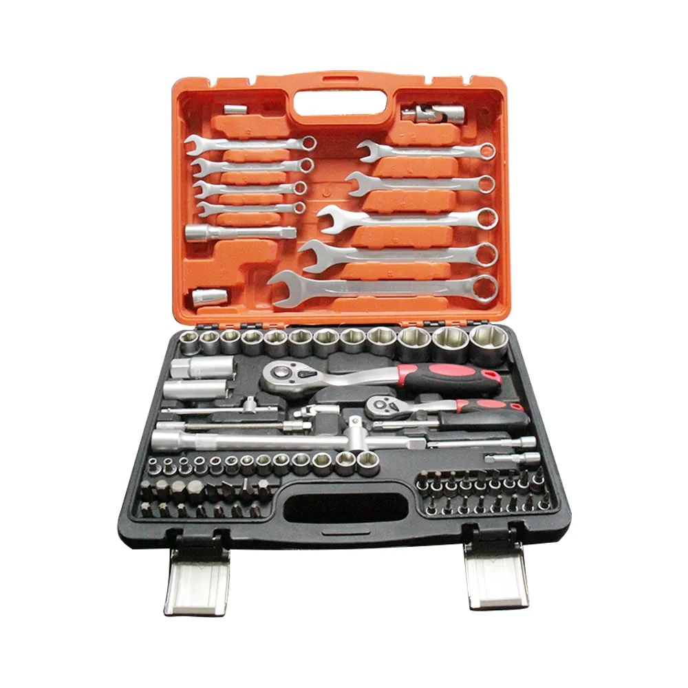 DILGOD 82 Pcs Hand Socket Set 1/4" 1/2" Dr Ratchet Wrench Socket Set Metric Deep Socket Auto Repair Hand Tools