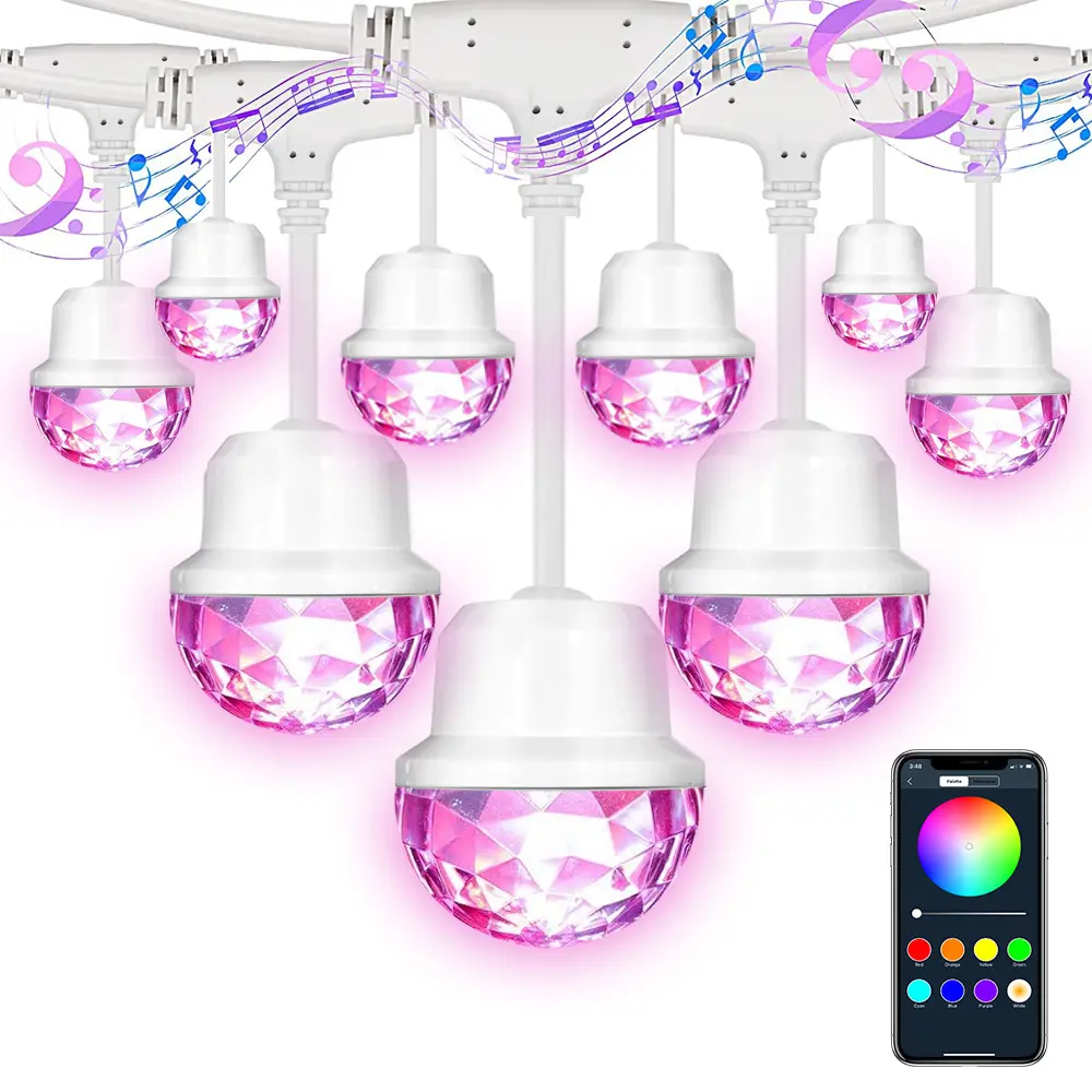 Outdoor Lighting Rgb Outdoors RGB String Light LED String Lights Waterproof Adjustable Light App Control With Remote For Garden Party Bar Cafe Shop