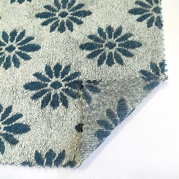Soft jacquard terry fabric sports CVC 80/20 recycled polyester organic cotton for gym clothes for women and blankets sports