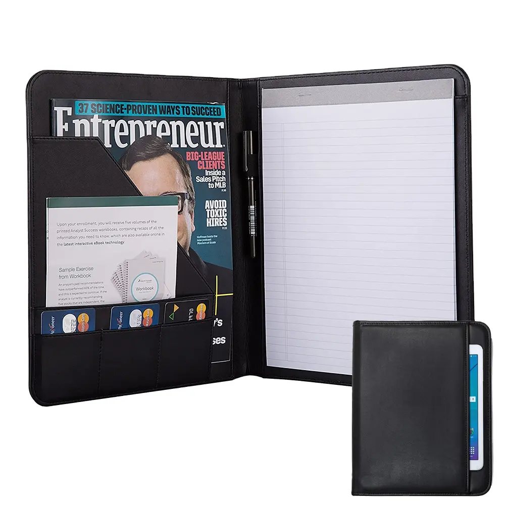 Custom Stylish Padfolio Portfolio Binders File Folder leather expandable portfolio leather folder