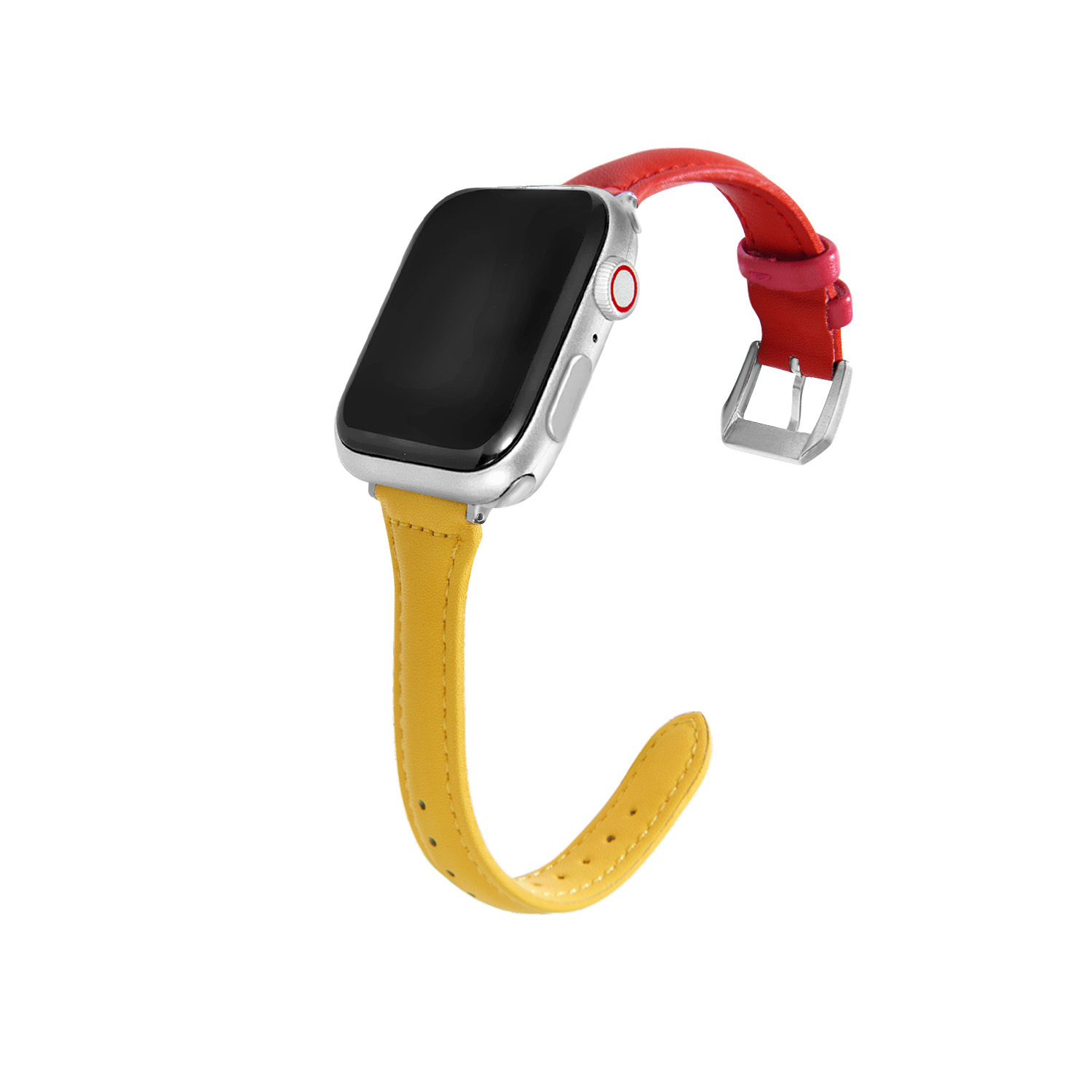 Slim Thin Luxury Genuine Leather Band Replacement Strap for Apple Watch SE Series 6 5 38mm 40mm 42mm 44mm Woman Design