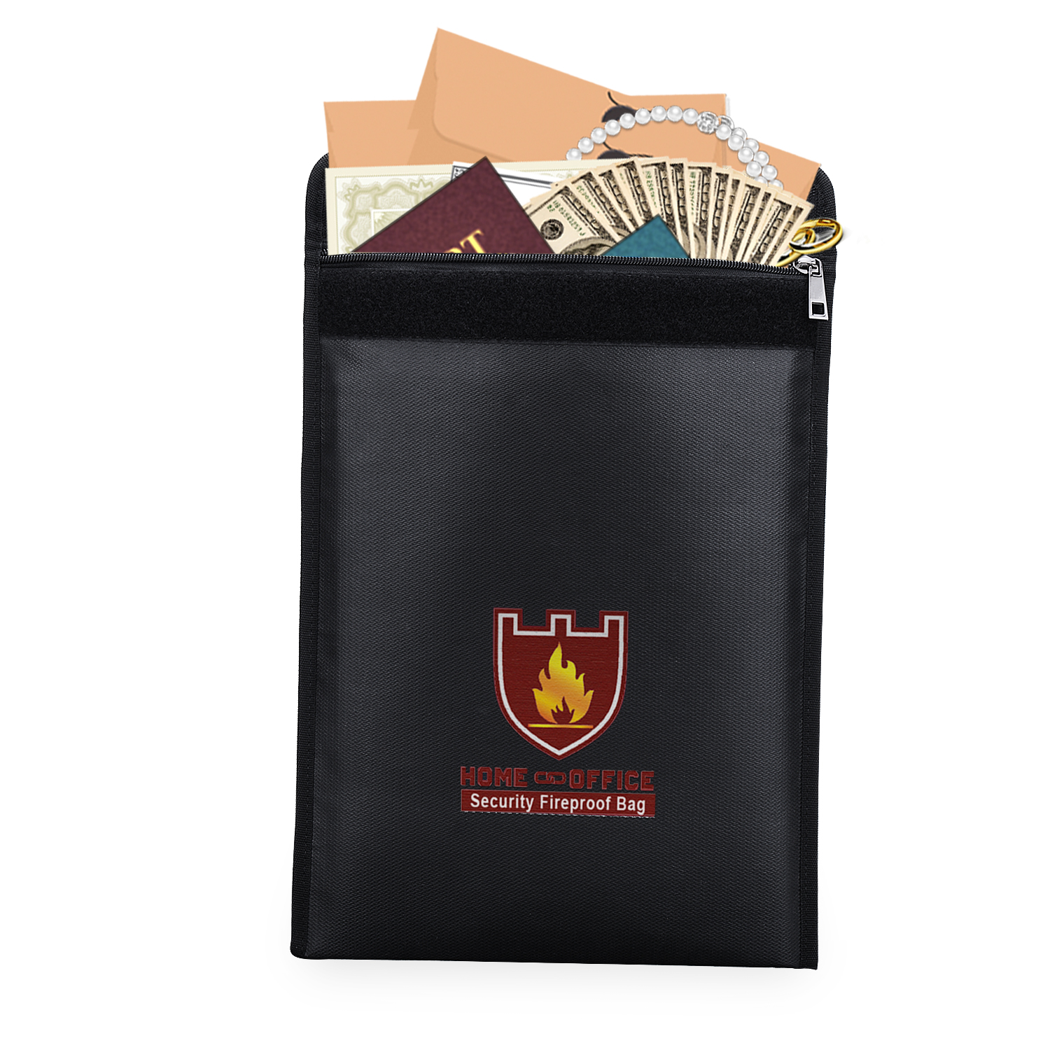 Amazon hot fiberglass polyester fireproof water-resistant legal size zipper file bag