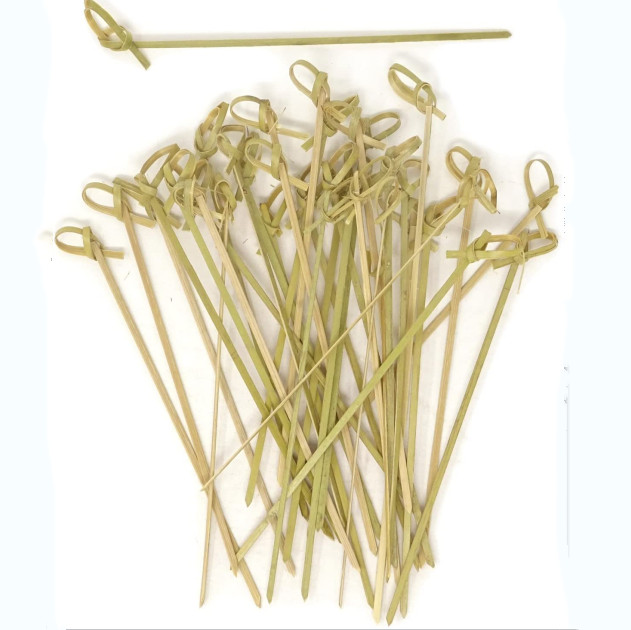 wholesale natural bamboo knot picks set for BBQ, fruit and cake