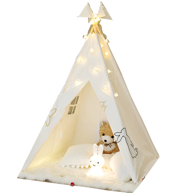 children kids pure white luxury Girls indoor portable play toy indian tent teepee