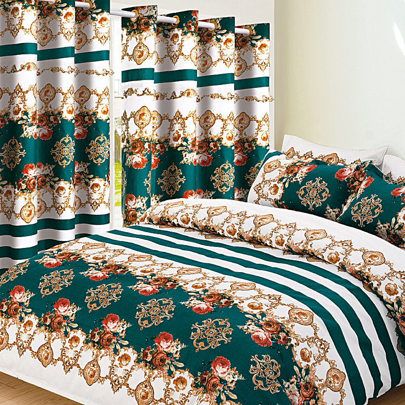Top Sale Guaranteed Quality Simple Style Polyester bedding with matching curtains
