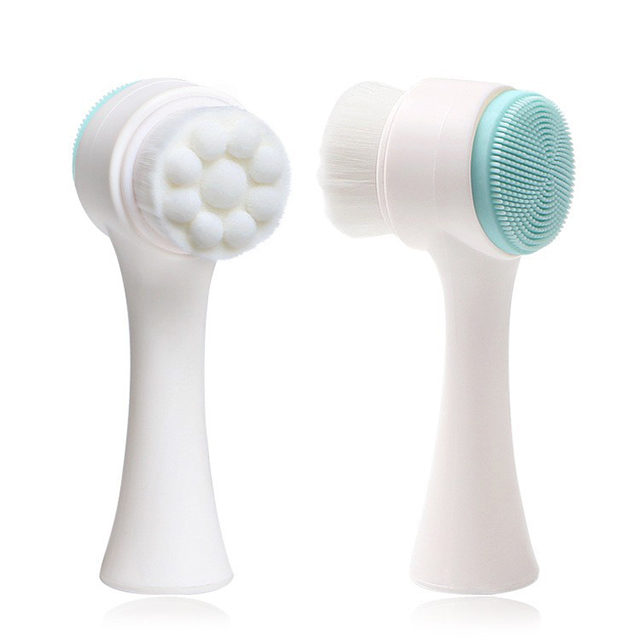 Hot Sale 3D Double-Side Manual Soft Silicone Cleaning Face Brush Beauty Tools Facial Cleansing Massage Brush