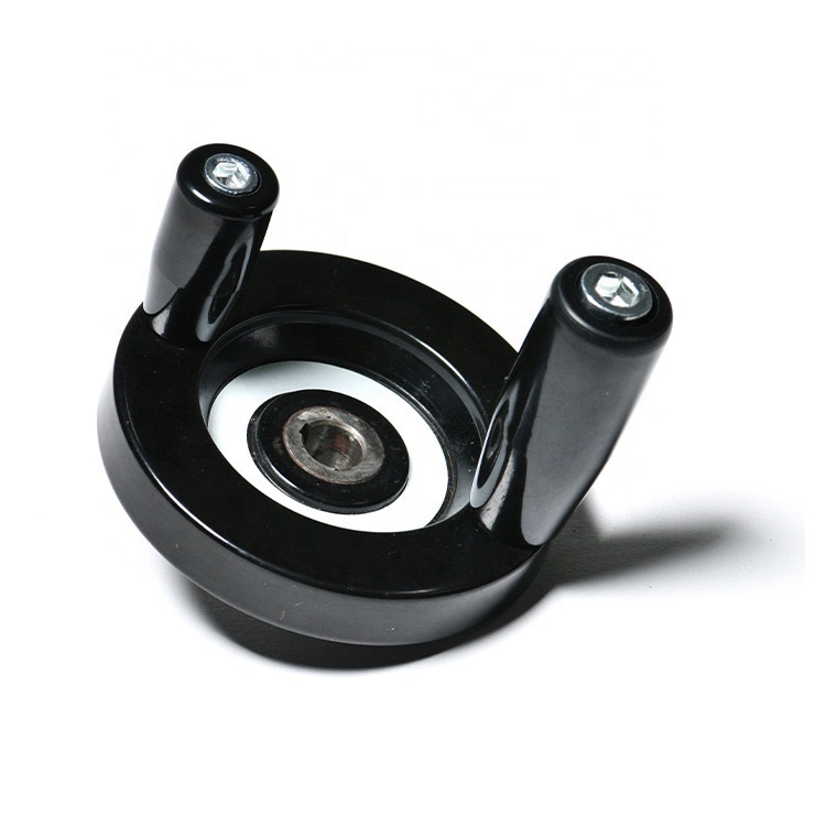 Customized Plastic Bakelite Double Handle Inner Wave Handwheel For Machine Tool