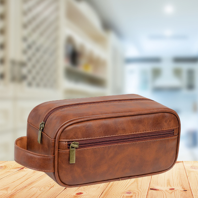Wholesale leather makeup bag holiday Travel Toiletry bags Men's and women's pu toiletry bags are waterproof and wear resistant