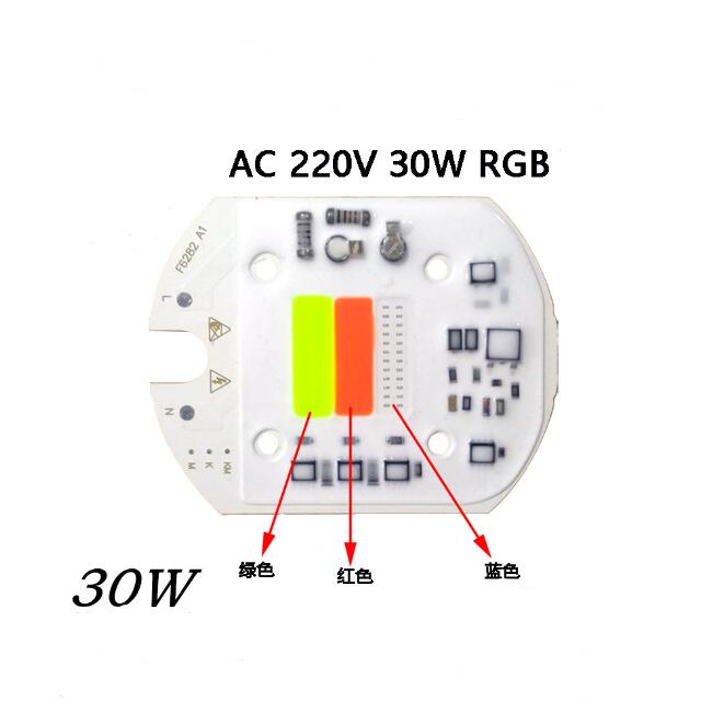 AC220V 30 Вт RGB Цвет Изменение водителя COB Чип светать для наружного освещения