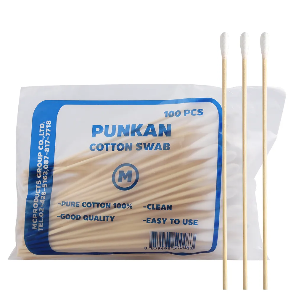 100pcs bamboo q tip large head cotton swabs medical bamboo cotton swabs