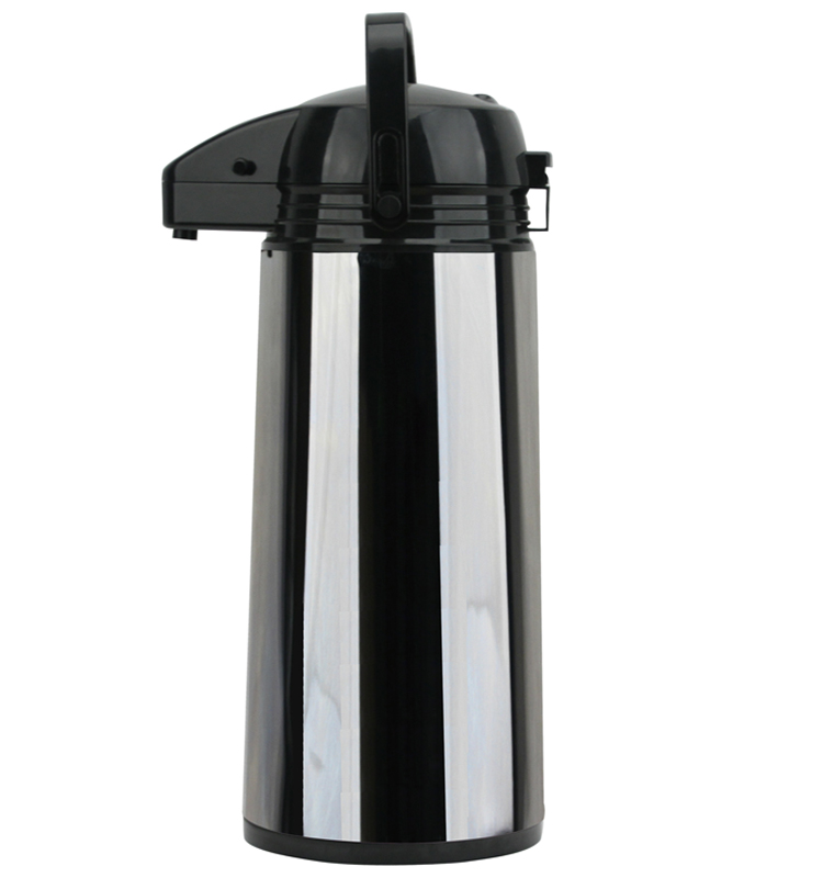Large Capacity Thermos Airpot Stainless Steel Thermal Insulated Pump Coffee Carafe With Glass Liner